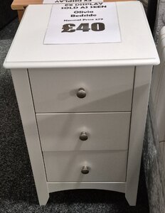 Olivia 3 Drawer Bedside Table (Ex-Display)