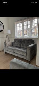 Ex-Display Fabric 3 Seater Sofa And 2 Seater Set By Leekes In Grey