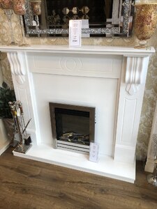 Wooden Fire Surround White Ex-Display 54 Inch No Fire Included