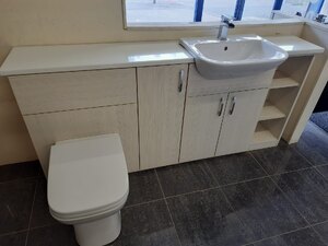 White Avola Bathroom Fitted Furniture Ex-Display 1800mm