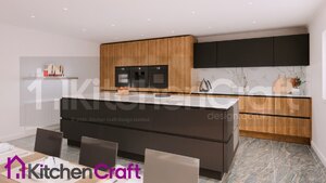 Hacker German Kitchen in Natural Vintage Oak and Porto Black