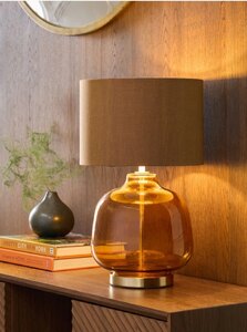 Next Amber/Orange Connor Table Lamp, 41cm Tall, Ex-Display Model