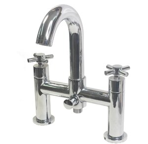 Modern Bath Tap Deck Mounted Chrome Bathroom Mixer Bath Shower Mixer Ex-Display