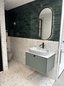 Ex-Display Catalano Satin Cement Vanity and Wall-Hung WC Set with Fluted Draw Unit