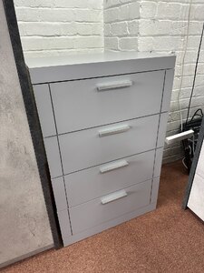 Modern Grey 4-Drawer Chest of Drawers (Ex-Display, Space-Saving Size)