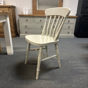 Painted Slat Back Kitchen Farmhouse Chair, Good Condition, Ex Showroom Display