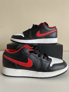 Jordan 1 Low Black Fire Red White Ex-Display No Lid UK 5 EU 38