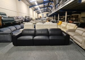 Ex-Display Premiere Black Leather Electric Recliner 4 Seater Cinema Sofa