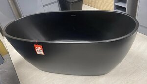 Ex-Display Black Freestanding Bath 1685 x 890mm Matt Finish Acrylic Double Ended