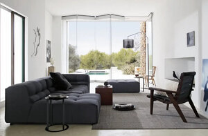 Ex-Display B&B Italia Tufty Too Left Hand Corner Sofa Chair in Grey and Black, 2 Piece Set