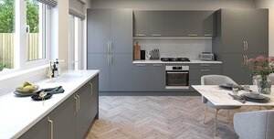Brooklands Fenton Slab Kitchen - 10 Unit Offer - Carbon Grey