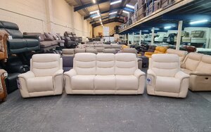 Ex-Display La-Z-Boy Sheridan Tuti Cloud Leather 3-Seater Sofa and 2 Armchairs