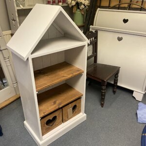 Ex-Display Dollhouse Bookcase with Heart Drawers