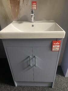 Ex-Display 600mm Bathroom Vanity Basin Sink Floor Standing Cabinet Waterproof