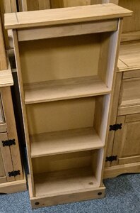 Corona Low Narrow Pine Bookcase (Ex-Display)