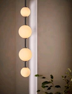 John Lewis Ascend 4 Light LED Ceiling Pendant, Brass/Opal, Ex-Display Model