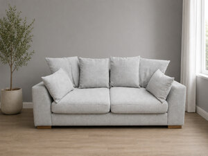 DFS Plush 3 Seater Sofa Light Grey Fabric Ex-Display