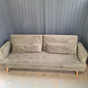 Argos Home Andy 3 Seater Sofa Bed in Sage Velvet, Ex-Display