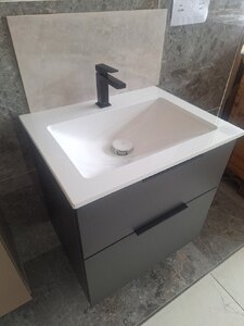Burgbad 2 Drawer Wall Hung Vanity Unit 620mm W 500mm D 620mm H With Tap, Ex-Display