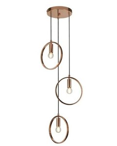 Durras 3 Light Ring Detail Pendant Light Rose Hold Ex-Display