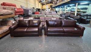 Ex-Display Bailey Chocolate Brown Leather 4+2 Seater Sofa Suite
