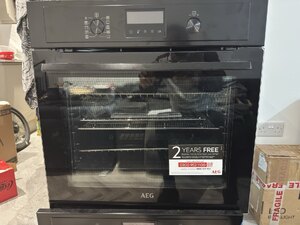 AEG Built In Electric Single Oven Black A+ Rated BPX535A61B Ex-Display