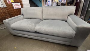 Brand New Ex-Display Grey Velvet 3 Seater Sofa