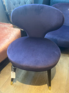 New Ex-Display Bespoke Made Aubergine Brass Feet Ellie Dining Chair