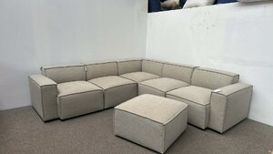 Ex-Display Swyft Modular Corner Seater Sofa In Linen Pumice Model 03