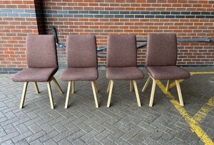Set of 4 Ekornes Stressless Laurel Burgundy Fabric Dining Chairs Ex-Display