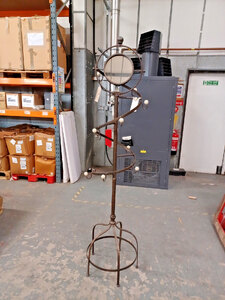Decorative Scarf Stand with Mirror - Ex-Display - Swirled Metal Design 50x50x200cm