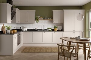 Shaker Cashmere Kitchen Units, Worktops & Handles | Free Floorplan Service