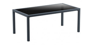 New Ex-Display Bespoke Made Naples Outdoor Table With Glass Top, Grey