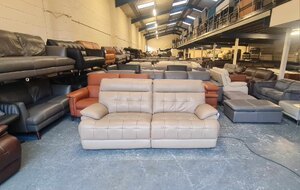 Ex-Display La-Z-Boy Knoxville Cream Leather Electric 3 Seater Sofa