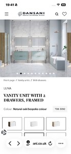 Dansani 1000mm Ex-Display Vanity Unit Basin & Waste Aqua/Oak Composite End Panels