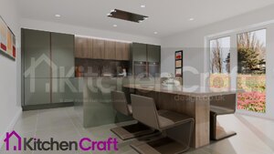 Hacker German Kitchen, Handless Porto in Emerald Green