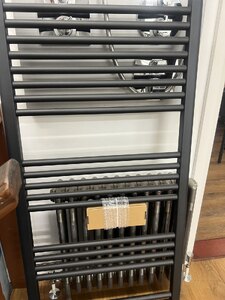 Ex-Display Terma Rolo Matte Black Designer Heated Towel Rail Radiator 1085x520