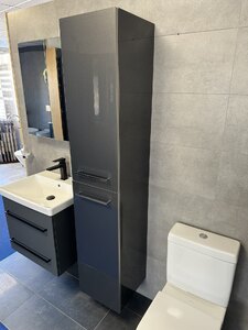 Villeroy & Boch Avento Grey Crystal Bathroom Tall Cabinet Ex-Display