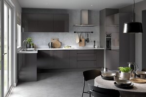 J Pull Gloss Graphite Kitchen Unit, Ready Assembled, Free Design Service