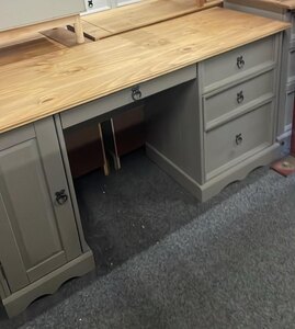 Corona Grey Wax Straight Pine Computer Desk (Ex-Display)