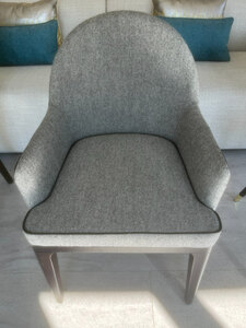 New Ex-Display, Bespoke Made, Mid Grey Textured Dining Chair - 1 In Stock