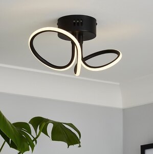 LED Semi Flush Ceiling Light Looped Living Room Black Holden Ex-Display Unboxed