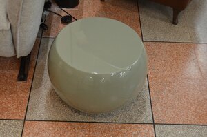 Meridiani Bongo Table Small Round Sage Green Gloss Side Table Drum Ex-Display