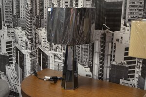 Mirror Table Lamp Tall Tapered Dark Grey Mirrored Lamp Ex-Display Clearance