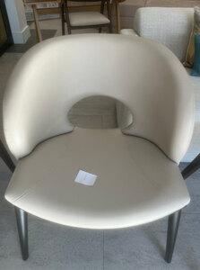 New Ex-Display Bespoke Made Cream Smooth Round Dining Chair