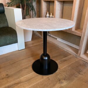 New Ex-Display Bespoke Made Carrera Marble Table Top Bullet Base