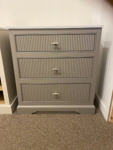 Oxun Ex-Display 800mm Reeded Vanity Unit, Farrow & Ball Charleston Grey, Himac Top & Basin