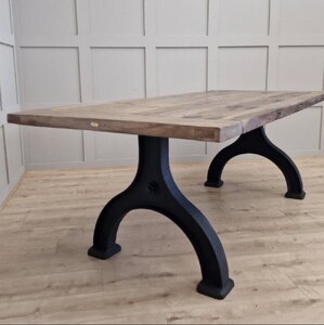 Reclaimed Wood Industrial Dining Table With Cast Iron Legs Ex-Display