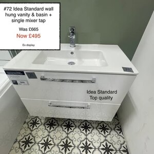 Wall Hung Vanity Unit & Basin with Single Mixer Tap – Ideal Standard Ex-Display