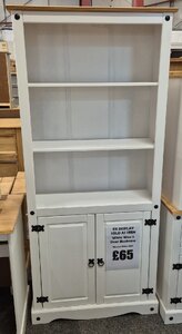 Corona White 2 Door Pine Bookcase (Ex-Display)